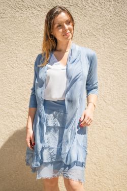 Silk Solid Cut Cardigan