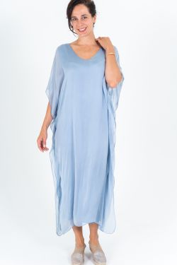 Long Solid Silk Dress