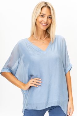 V-Neck Silk Top