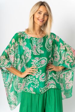 Large Paisley print silk...