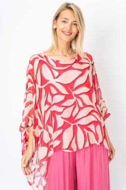 Tropical Leaf Silk Blouse