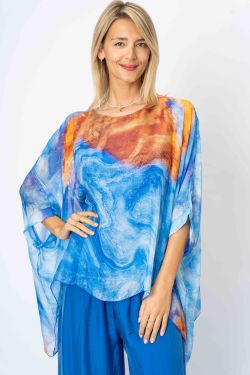 "SAT" printed silk Blouse