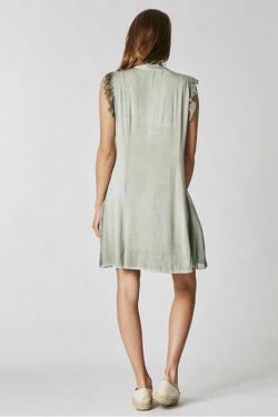 Silk long top without sleeves