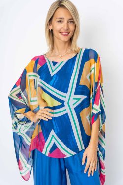 "Tri" Printed silk Blouse