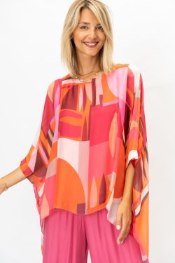 "Pic" Printed Silk Blouse