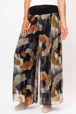 "RST" printed Silk Pants