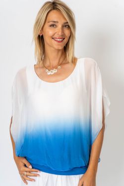 Ombre Silk Fitted Hem Top