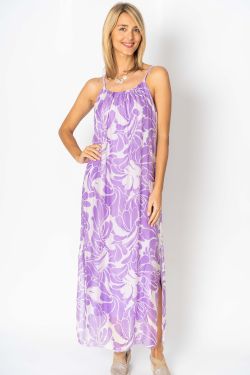 Flower Printed Silk Dress