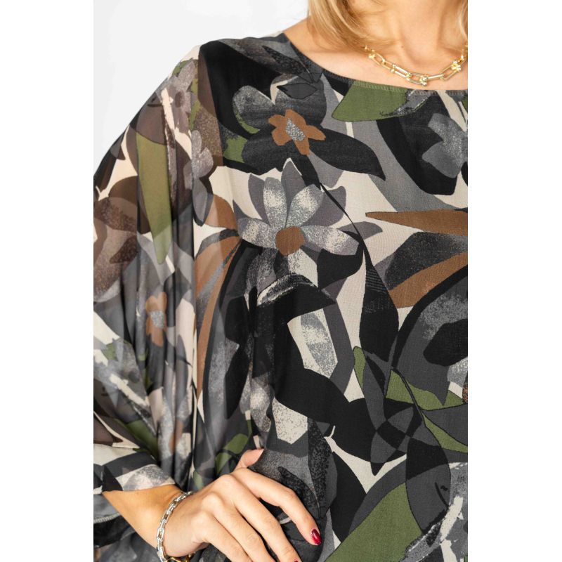Flower Detail Silk Blouse