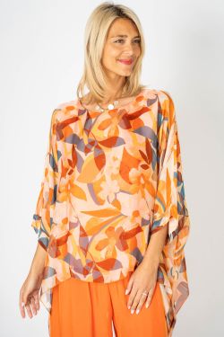 Flower Detail Silk Blouse