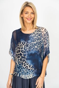Cheetah Silk Blouse