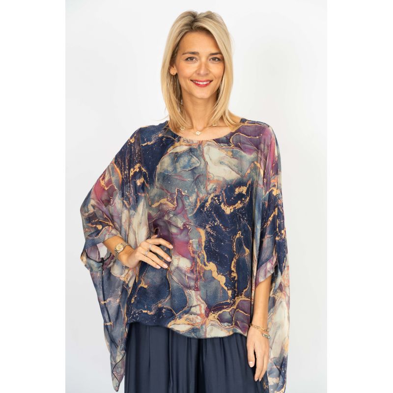 03. Classic Blouse in Purple Marble - The “Pick Pocket Princess” Collection