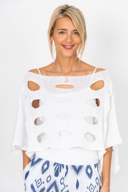 Distressed Open-Knit...