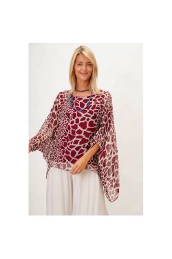 Giraffe Print Silk Blouse