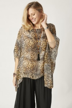 Animal print silk Blouse
