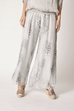 Animal Print Silk Pants