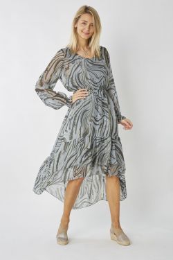 Zebra Print Silk Dress