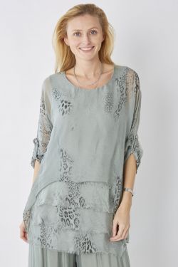 AP Silk Blouse w/ Ruffle...