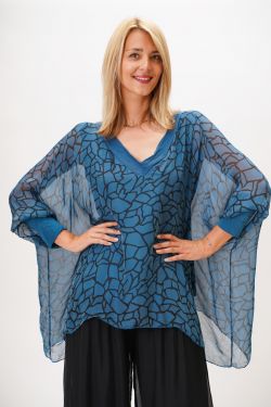 Giraffe Print Silk Blouse