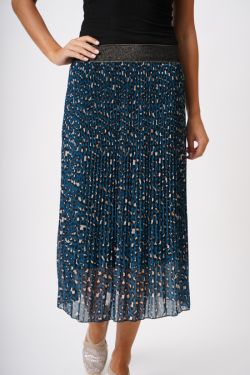 Cheetah Print Pleated Midi...