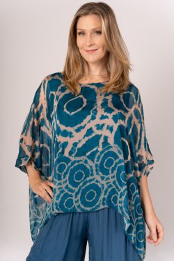 Circular Print Silk Blouse
