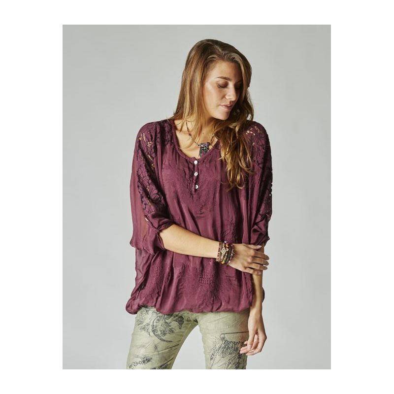 Top Lace and open back silk